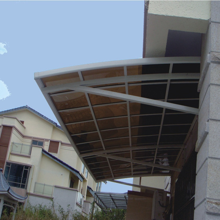 厂家直供pc耐力板遮雨棚 遮雨篷批发 空调遮雨棚 可定做成品加工