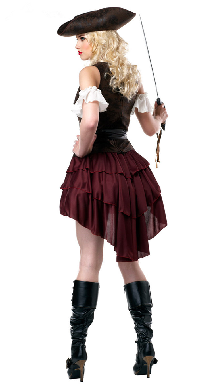 万圣节成人加勒比女海盗服装女骑士服成人欧美游戏制服加大码批发