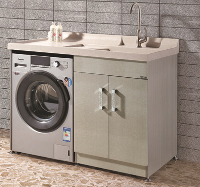 【乐图】定制 阳台洗衣柜 平板盆 双落水管组合衣柜