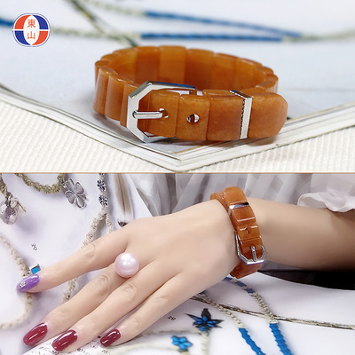 外贸原单饰品_天然红东陵玉针扣外贸原单饰品玉手排