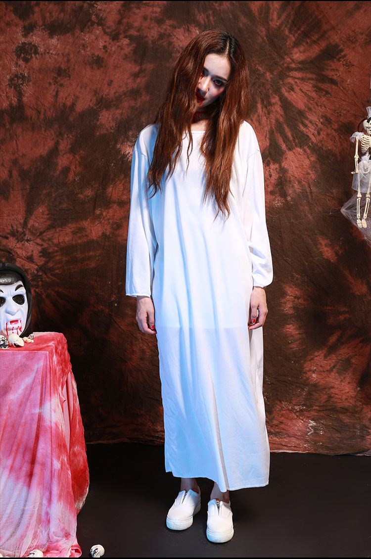 cosplay贞子女鬼服装鬼屋鬼节装扮服饰红色白色万圣节演出服装采购