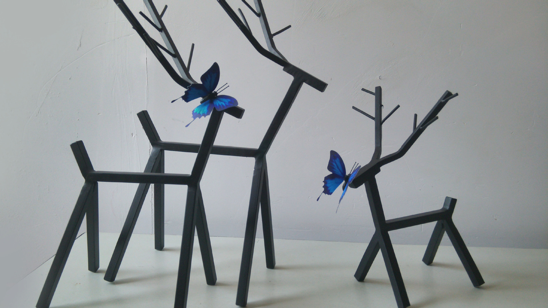 批发创意工艺品烤漆大号蝶舞飞扬新中式铁艺玄关客厅家居摆件