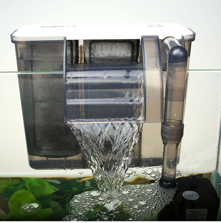松宝超薄外挂瀑布过滤器小型鱼缸水草缸过滤泵wp-308h