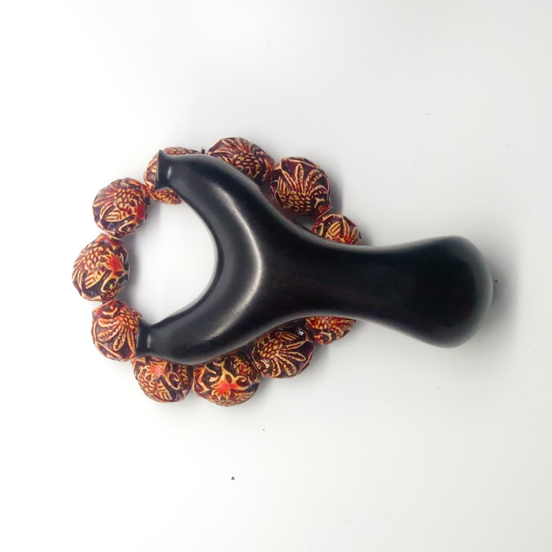 精准版高档紫光檀龅牙收藏版纯手工弹弓