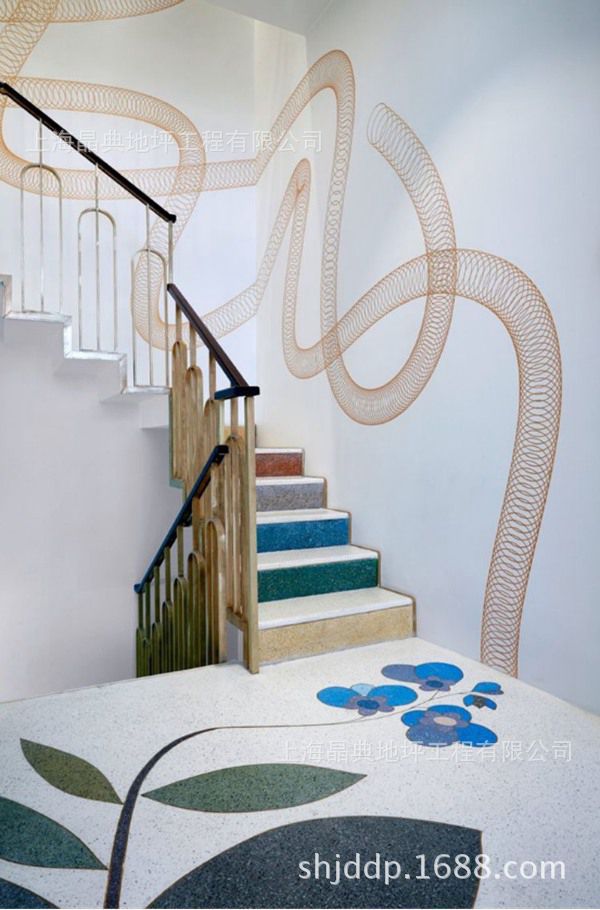 热销北欧网红工厂创意水磨石地坪商业晶魔石艺术无缝晶磨石