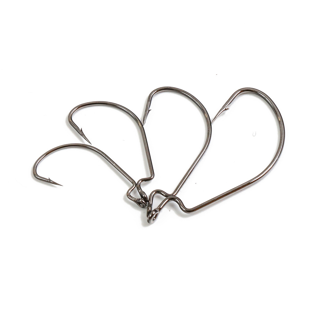 批发高碳血槽曲柄钩 鱼钩曲柄钩宽腹异形路