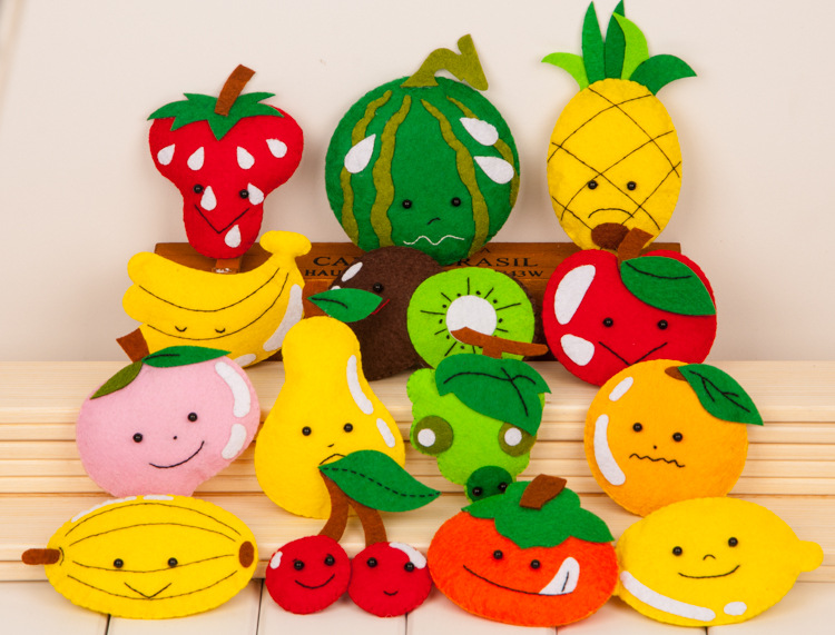 免裁剪不织布手工布艺diy水果蔬菜家族套装玩偶幼儿园手工