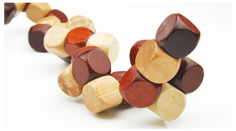 木制大号神龙摆尾 橡胶木 儿童孔明锁 成人益智玩具厂