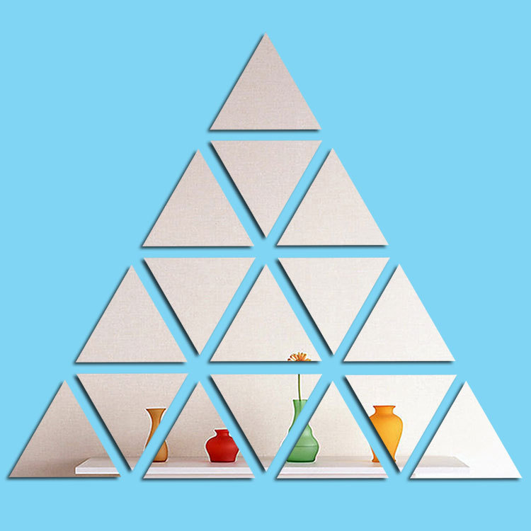 创意家居diy自由组合三角形镜面墙贴 客