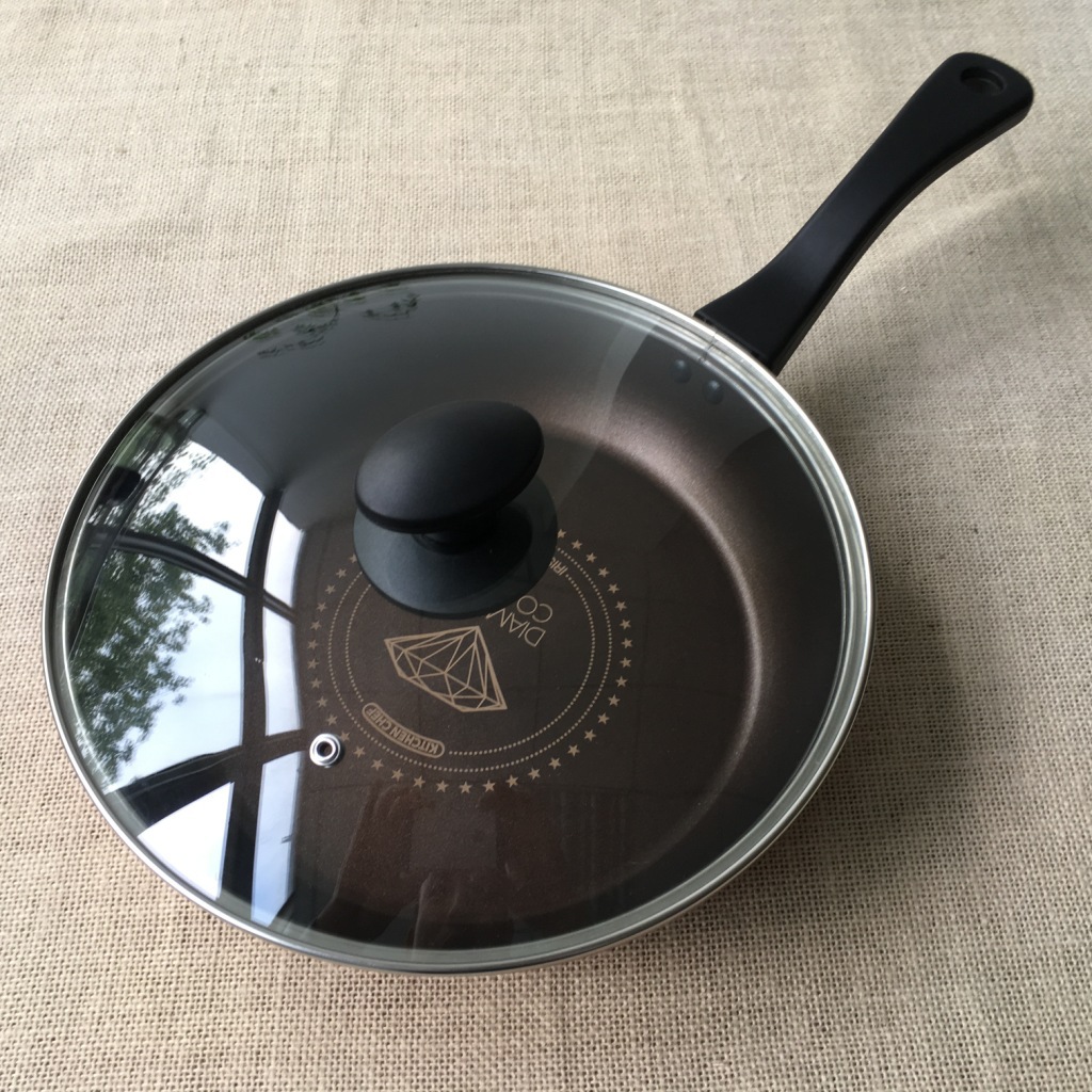 26cm外贸出口不粘锅炒锅 涂层锅 无油烟钻石涂层 复底通用