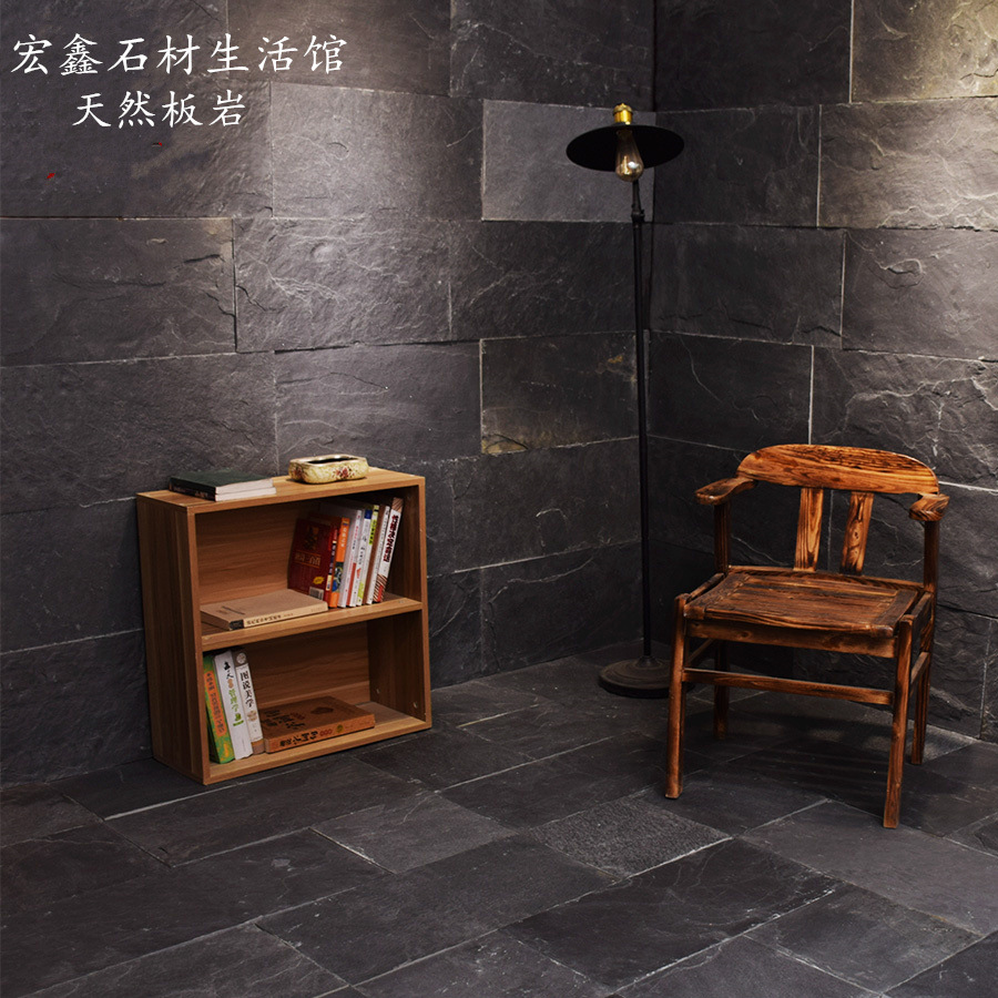 江西石材 天然文化石板岩 黑色广场室内外阳台复古青石板石材