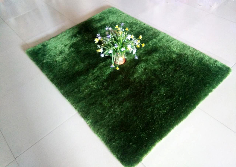 冰丝绒地毯批发新款纯色田园卧室涤纶地毯客厅茶几垫加工定制