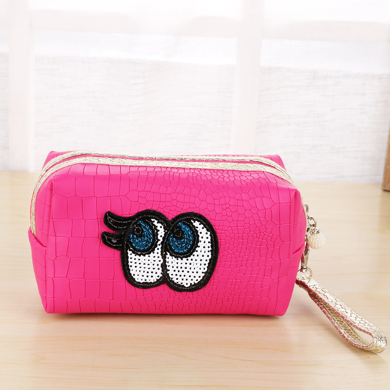 2023 Korean Style New Cosmetic Bag Crocodile Pattern Cartoon Cosmetics Portable Clutch Storage Bag Factory Wholesale