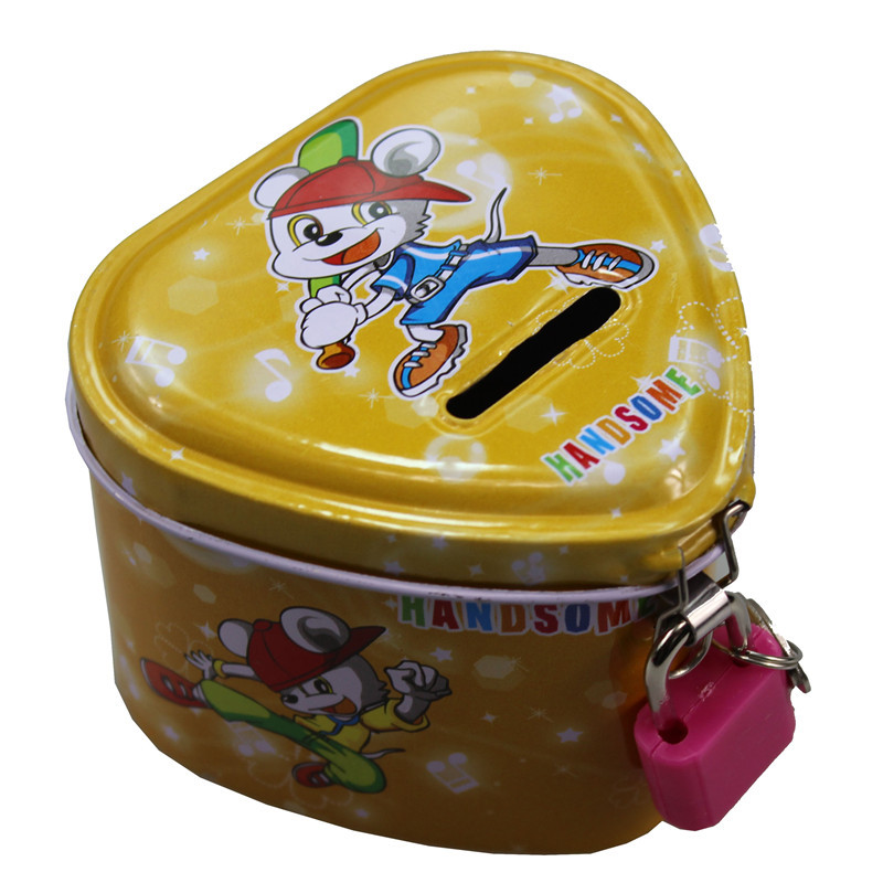 新款热卖 萌宝卡通心形存钱罐 爱心储蓄罐 幼儿园学生礼品批发