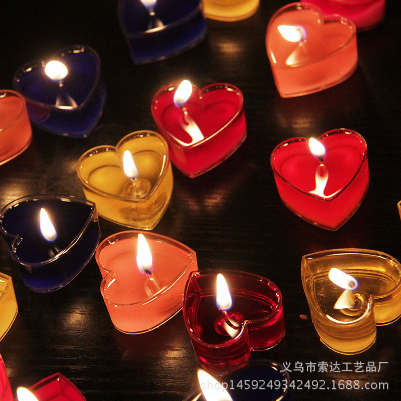 淘宝货源心形果冻蜡烛pvc盒装爱心果冻蜡烛创意表白求婚摆图蜡烛