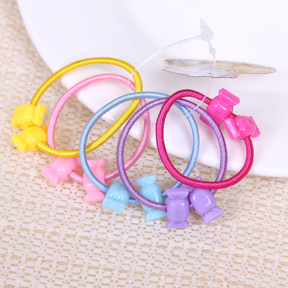 彩色塑料包装儿童发圈 新款宝宝糖果色头绳 2元店货源饰品批发