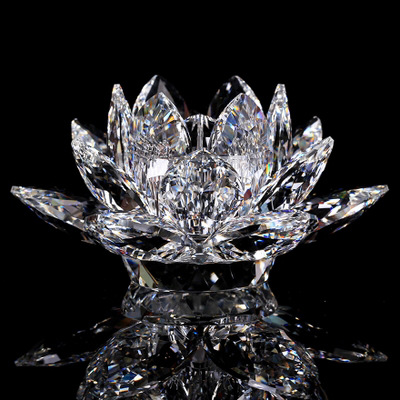 优质水晶莲花 水晶工艺品摆件家居车用k9水晶莲花 时尚礼品.
