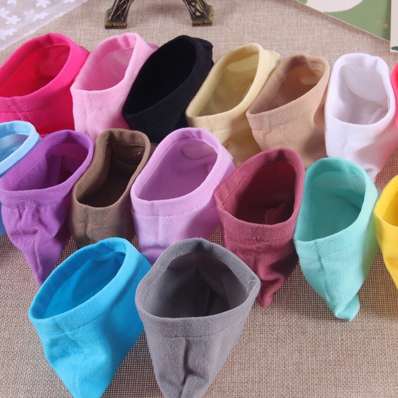 魔术袜 女士儿童带硅胶船袜 糖果色隐形袜