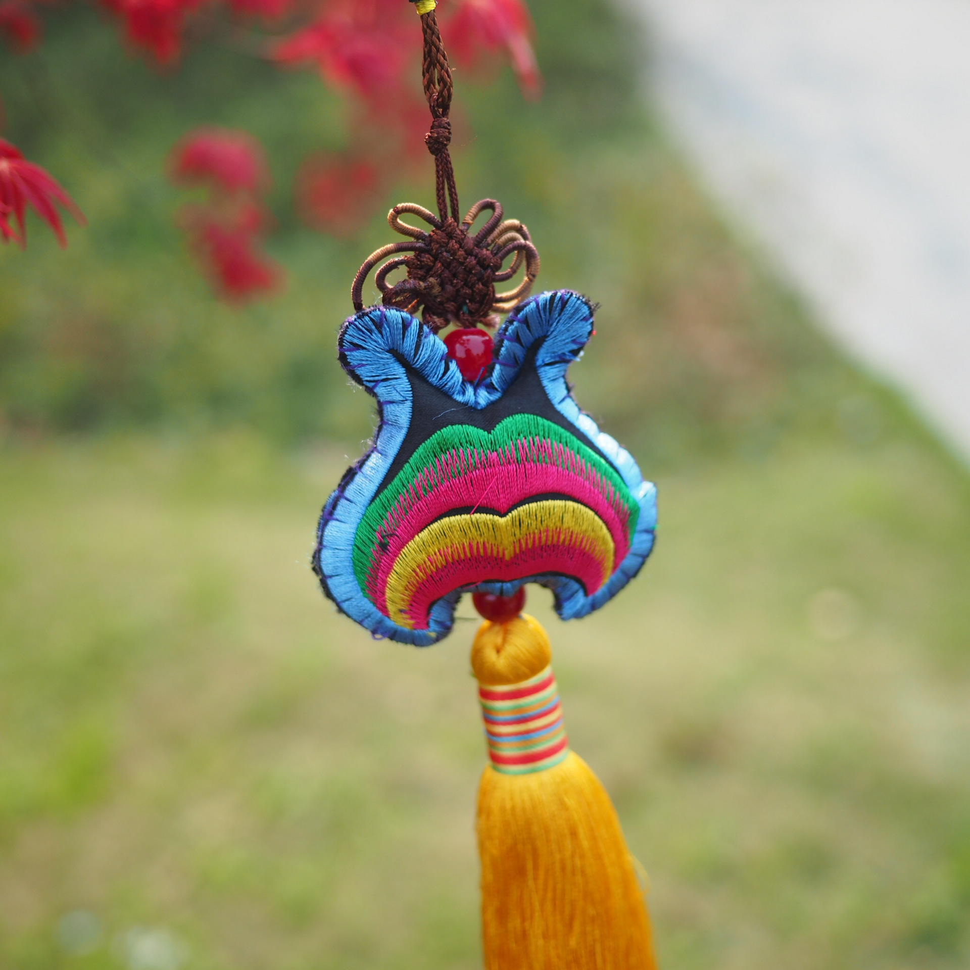 民族风汽车装饰挂件批发中国结挂件特色家居布艺挂饰高档流苏车挂