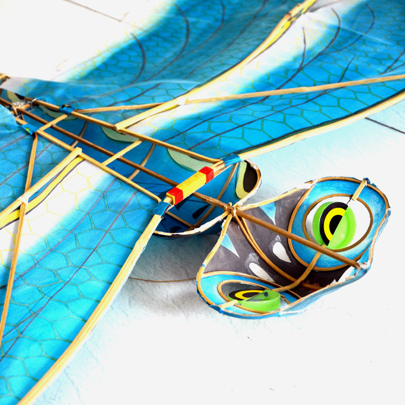 传统纯手工竹子骨架立体装饰风筝仿真丝材质彩绘精品立体蜻蜓风筝