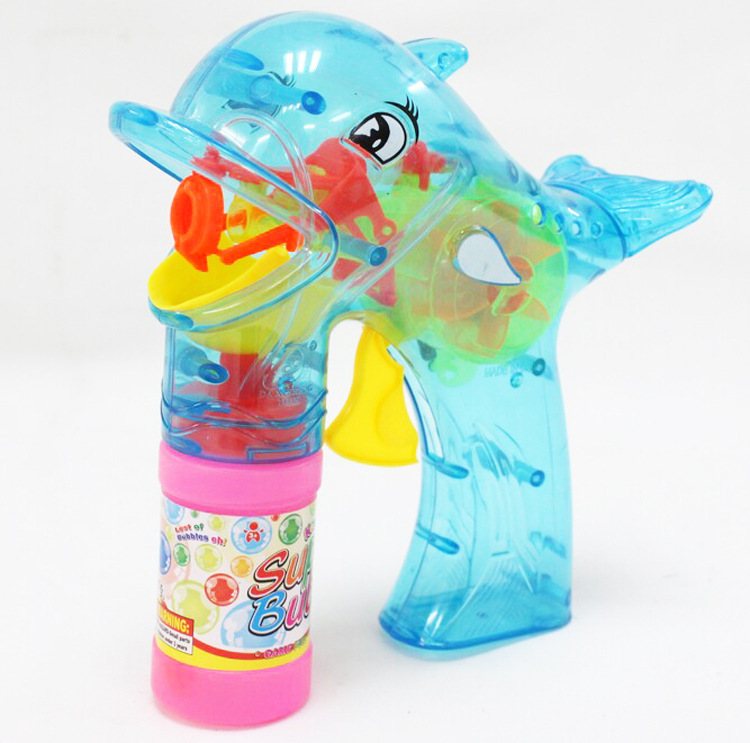 儿童玩具 泡泡枪地摊热卖 惯性透明海豚泡泡枪玩具 批发