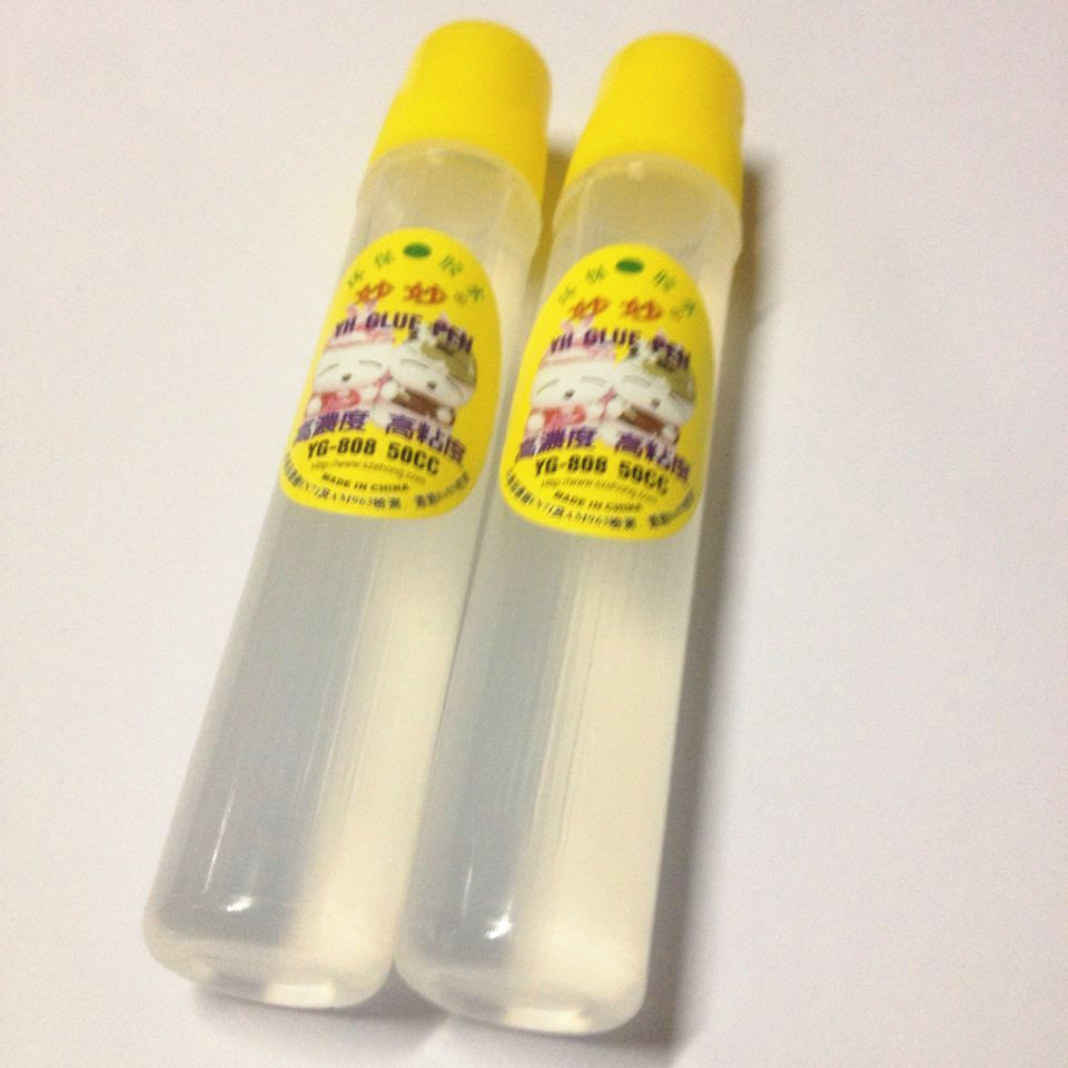 妙妙yg-808胶水 环保胶水 50cc高浓度高粘度胶水 液体胶水