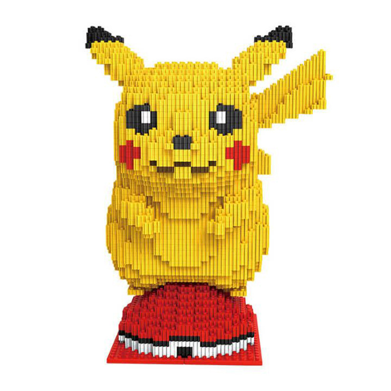 宠物小精灵超大皮卡丘微型钻石串联百变积木拼插益智diy玩具