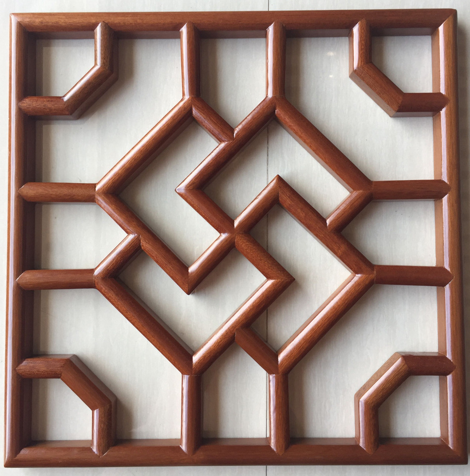 广州厂家制定纯实木花窗 中式天花灯箱花格 仿古隔断品质新款