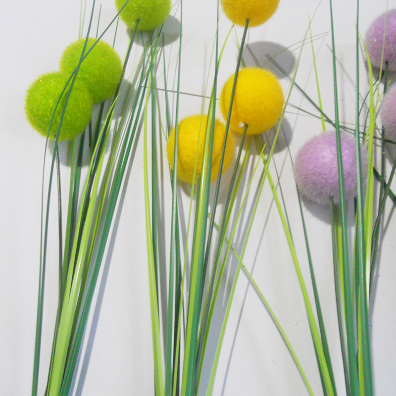 毛毛球单支洋葱草假花现代北欧仿真花花瓶插花客厅装饰品摆场花艺