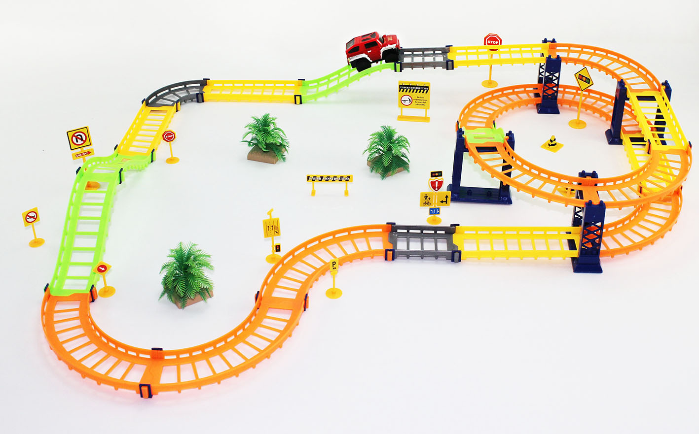 儿童diy益智卡通多层轨道托马斯电动模型玩具车