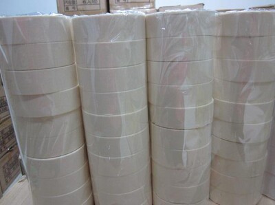 汽车喷漆办公白色胶纸 装修遮蔽耐热布纹胶 金属加工遮蔽纸胶带