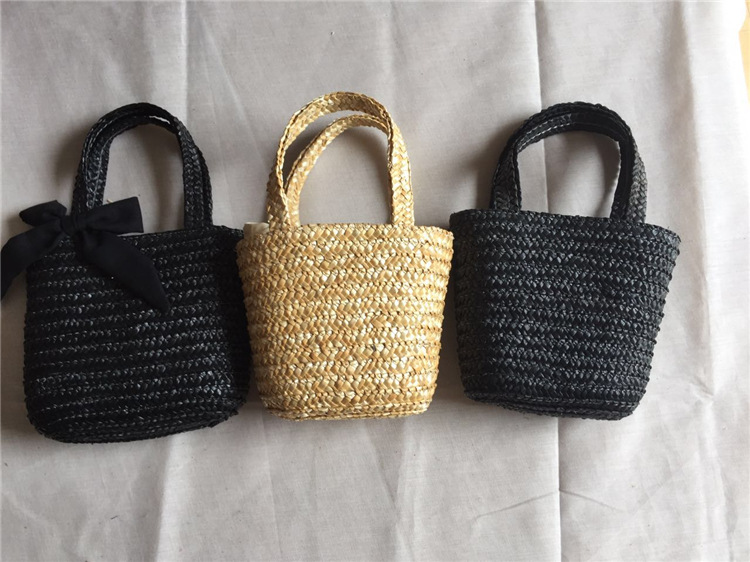 手工编织麦草手提包 田园风休闲女草编包 手工定制天然女包