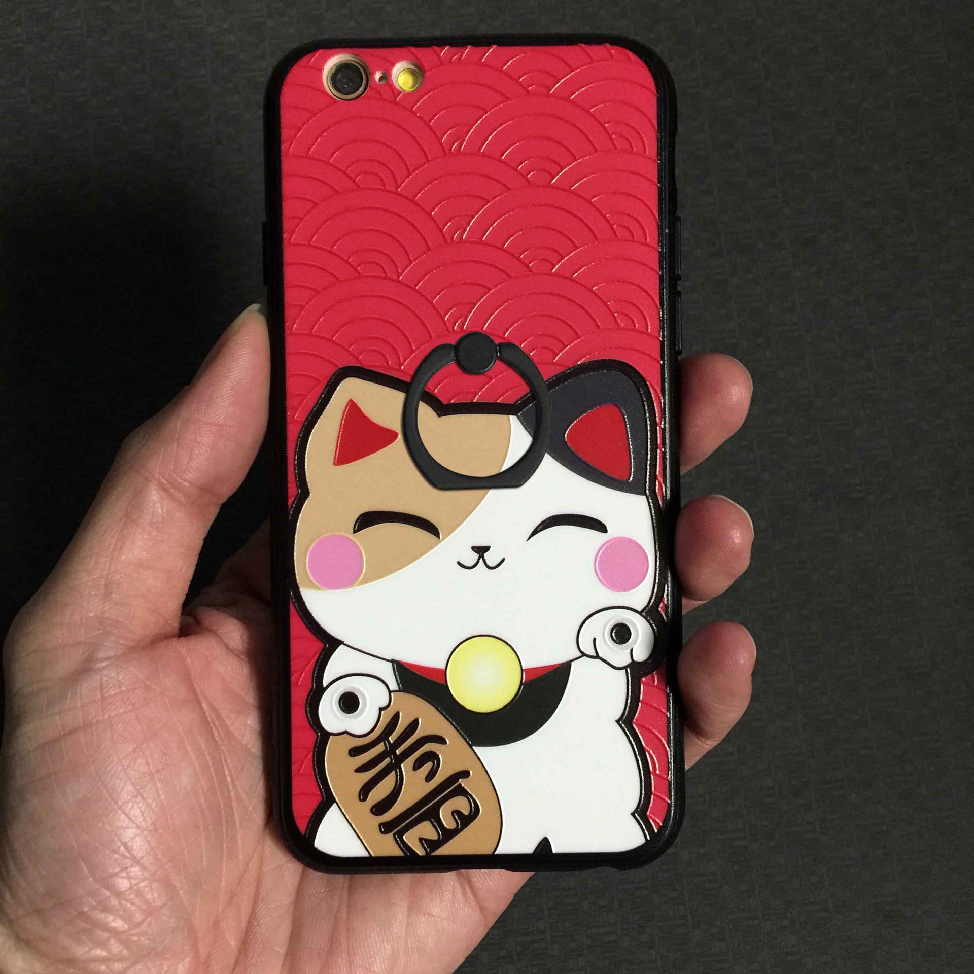 新款招财猫苹果iphone7支架指环手机