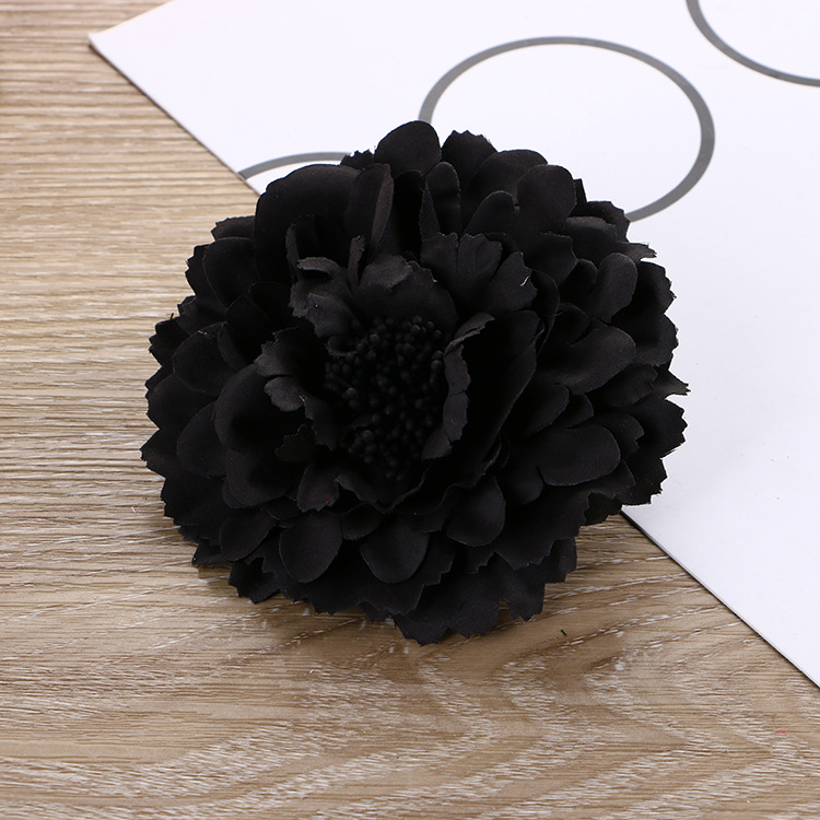 Popular Cross-Border Spring and Summer Vacation Peony Flower Headdress Flower Side Clip Straw Hat Accessories Bohemian Simulation Flower Hair Accessories Female