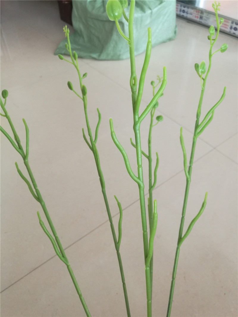 厂家供应仿真花枝 58厘米5头蝴蝶兰花枝杆 工艺品花枝头配件