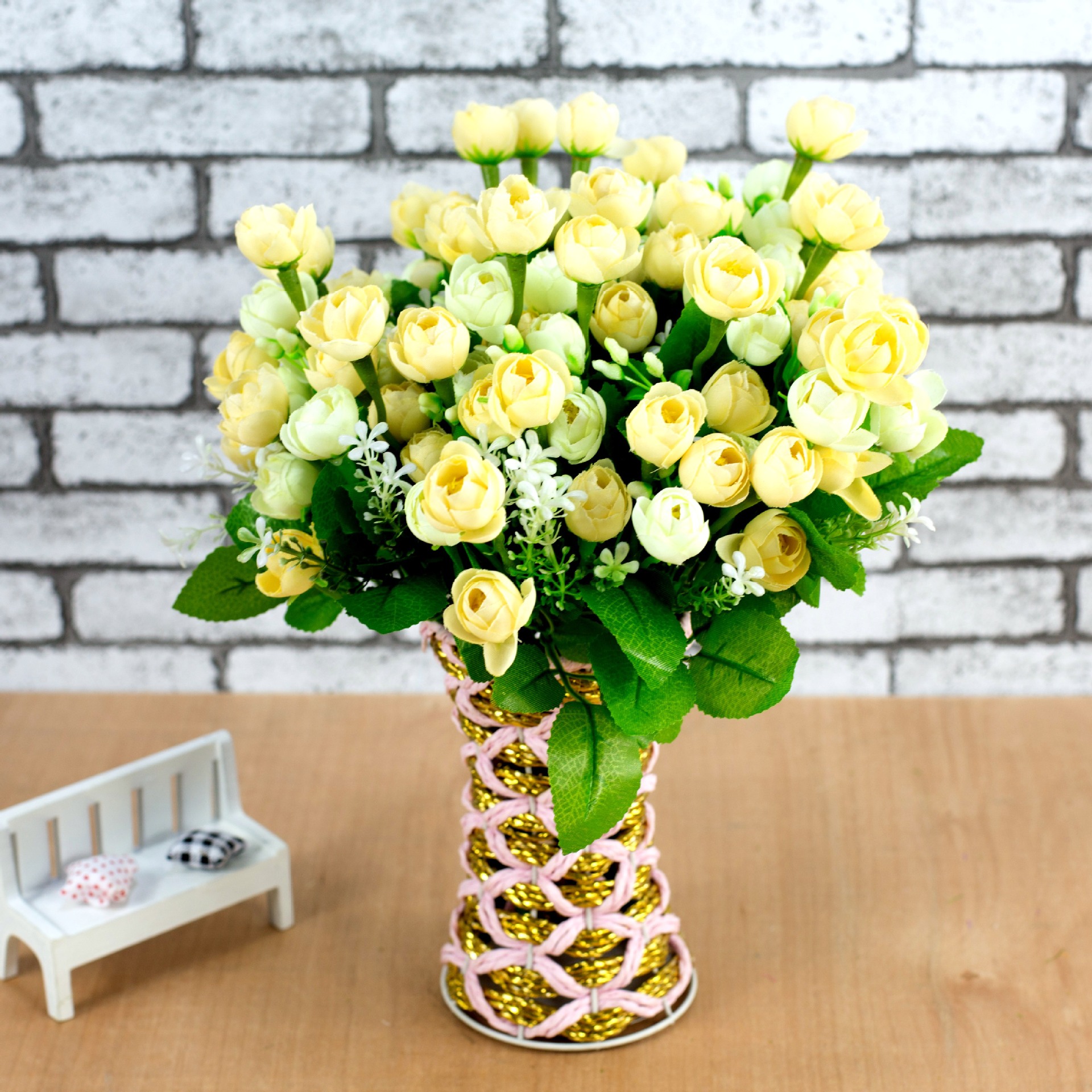 18头小茶花 厂家批发 仿真花 绢花假花 装饰摆设花 淘宝爆款 - 苗木批