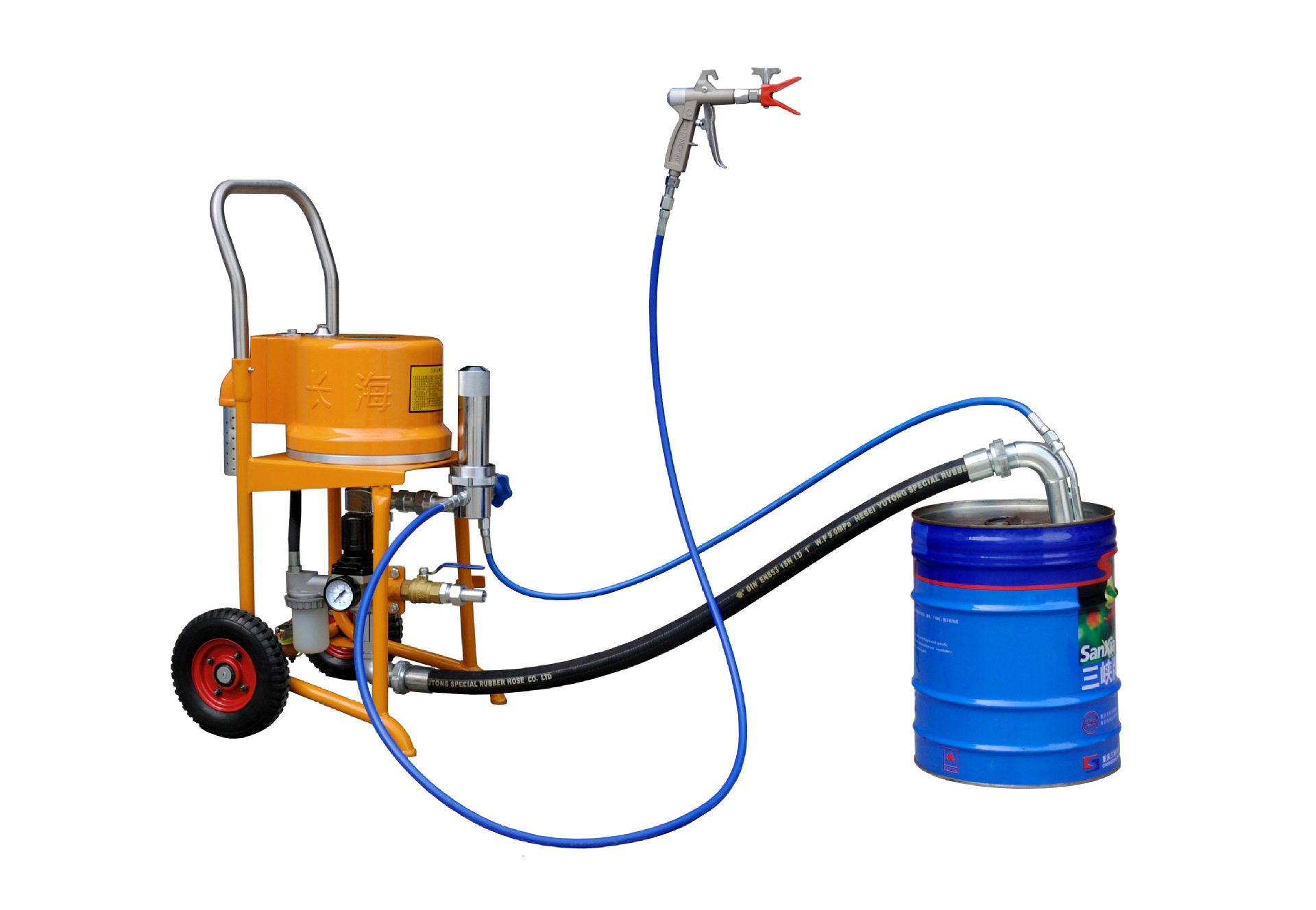 长江长海无气喷涂机高压气动长海12cb小型生产厂家长江牌喷涂机