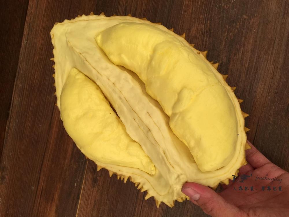 高级仿真半颗榴莲 假榴莲肉模型1:1大小 pu水果摆设 丁氏果业包装