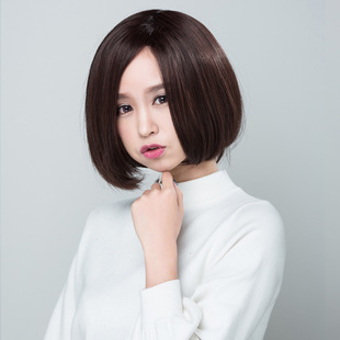 热销假发女生斜刘海假发 短发bobo头蓬松女士时尚气质头套假发