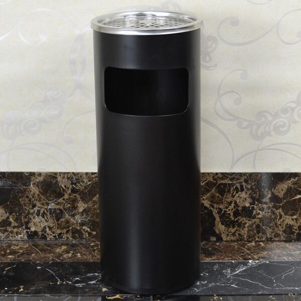 黑色铁烤漆酒店垃圾桶