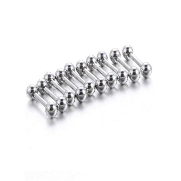 Manufacturer Stainless Steel Studs Barbell Tongue Pin Adhesive Nail Ear Bone Stud Human Body Puncture Tongue Pin