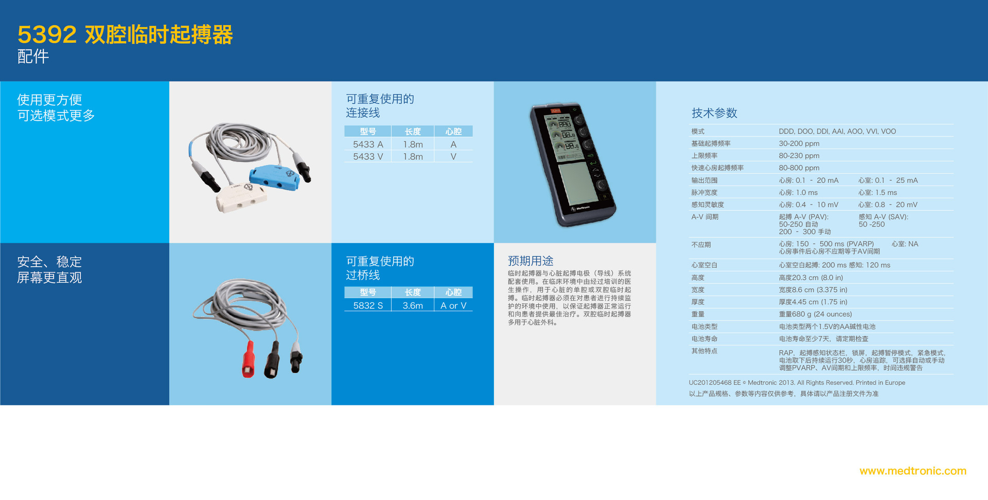 美敦力5392双腔临时起搏器