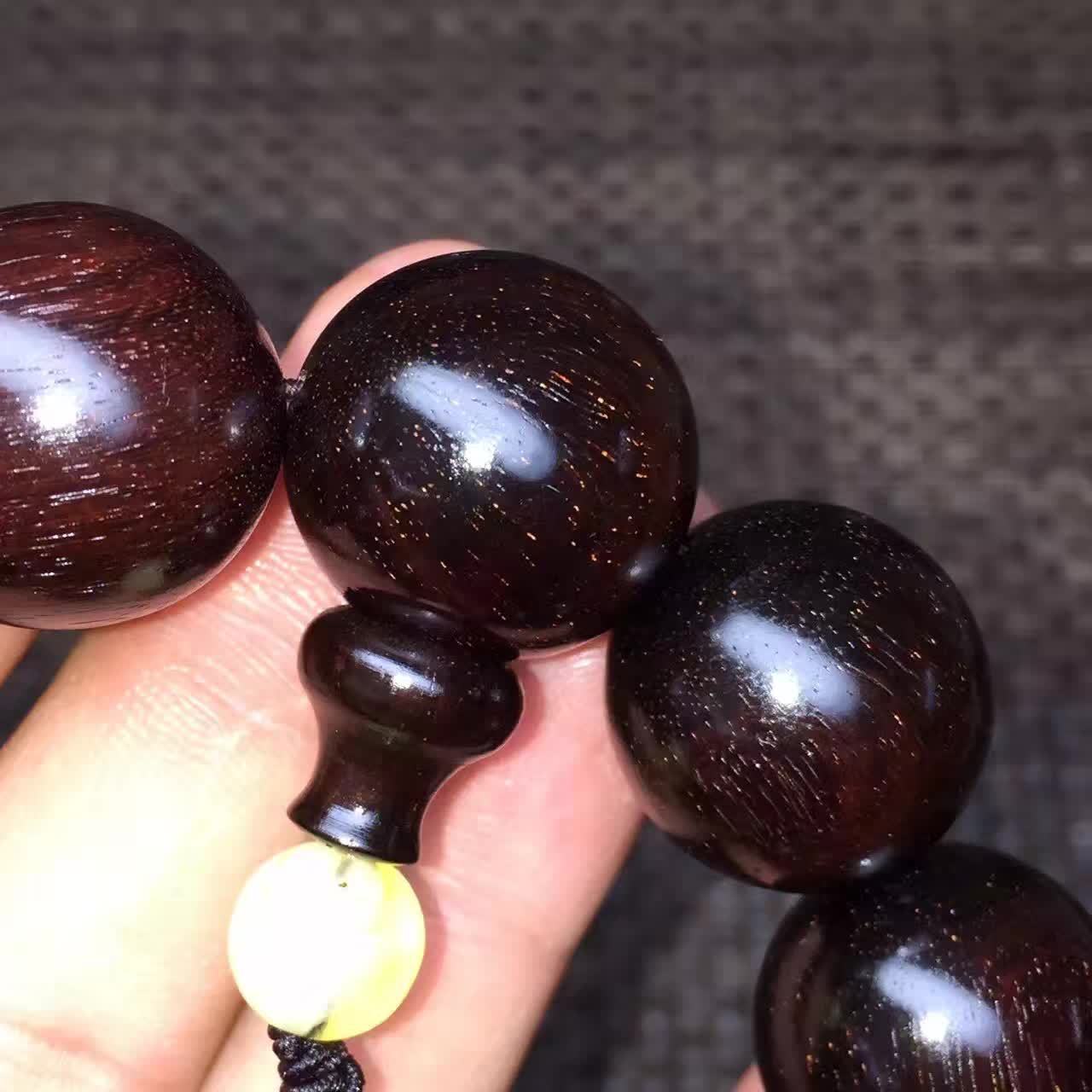 暗香阁 印度黑珍珠小叶紫檀手串 2.0手链女男士项链 檀香檀木手珠