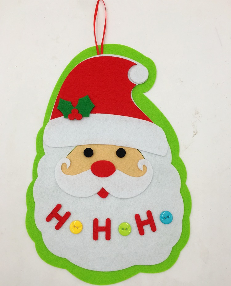 圣诞用品圣诞装饰小树挂件老人头无纺布挂件小树装饰用品