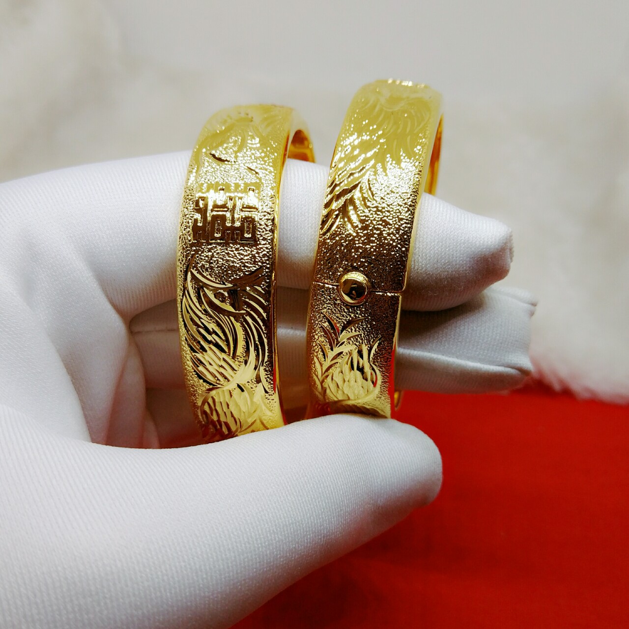 沙金镀金首饰新娘结婚镀金婚庆开口手镯 黄铜镀金饰品久不掉色