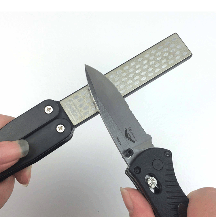 野营折叠口袋工具扇形磨刀器金刚石双面磨刀石户外便携工具