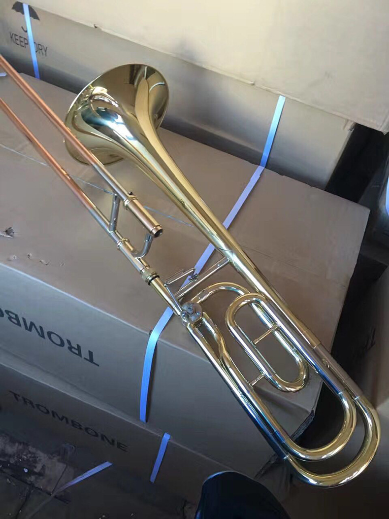 厂家直销长号次中音漆金长号黄色长号乐器变调专业级次中音长号