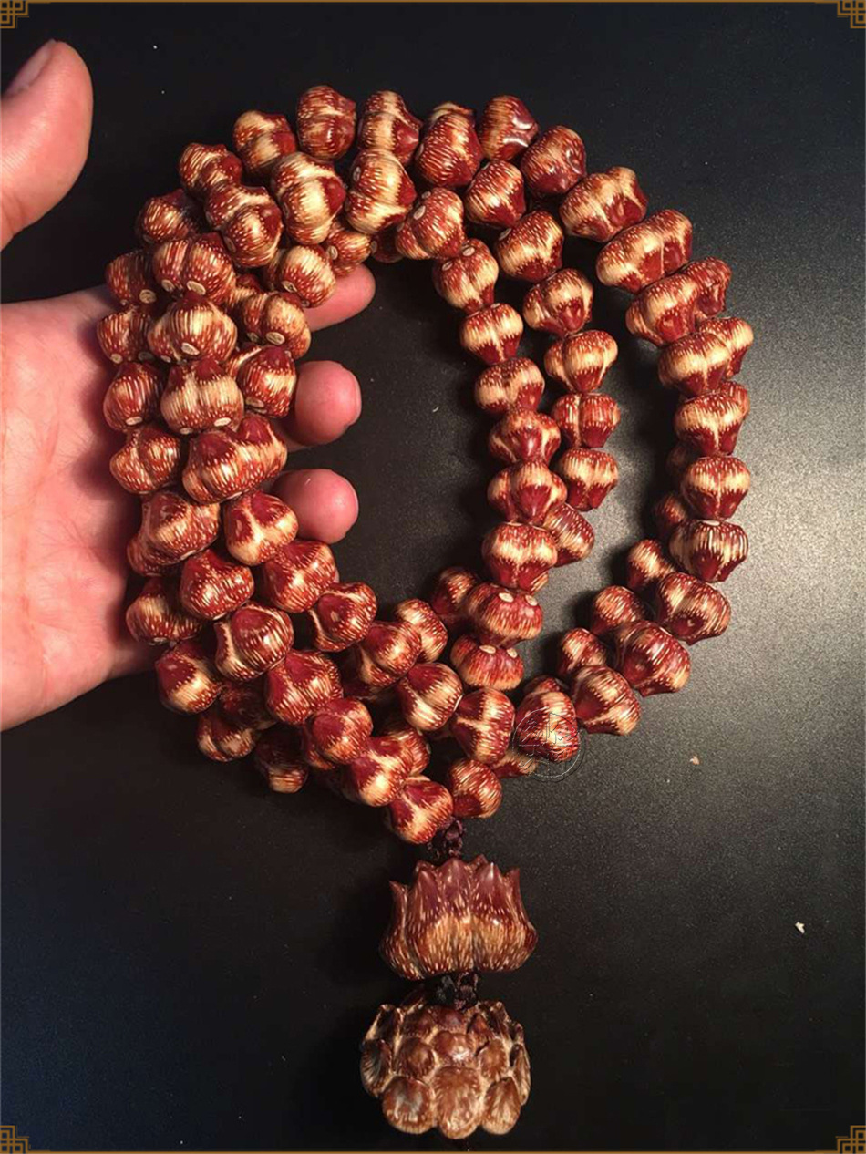 滴血莲花大籽 牛血红菩提子手串佛珠手链 男女款原籽成品文玩饰品