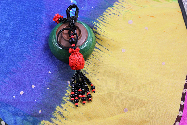 天然朱砂貔貅钥匙扣挂件男女士腰挂辟邪转运汽车钥匙小礼品保平安