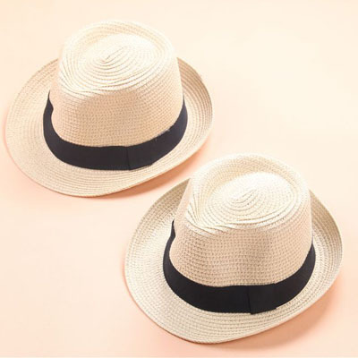 New Parent-Child Jazz Hat British Men's and Women's Same Style Billycock Children's Spring and Summer Travel Beach Leisure Summer Hat